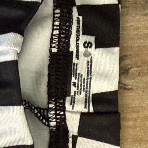 Goldsheep Black and White Checkered Leggings with Blue Stripe - Picture 4 of 6